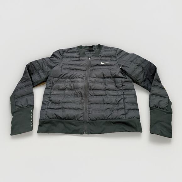 Nike Womens Black Aeroloft Down Fill Running Jacket Size M MEDIUM 856634-010 - Picture 1 of 13